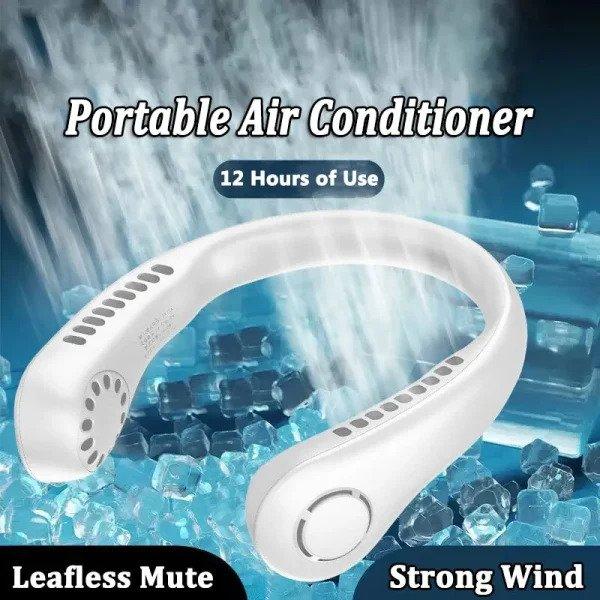 Mini Neck Portable No Bladeless Hanging Neck Rechargeable Air Cooler Mini Summer Sport Fan - Shumeldi