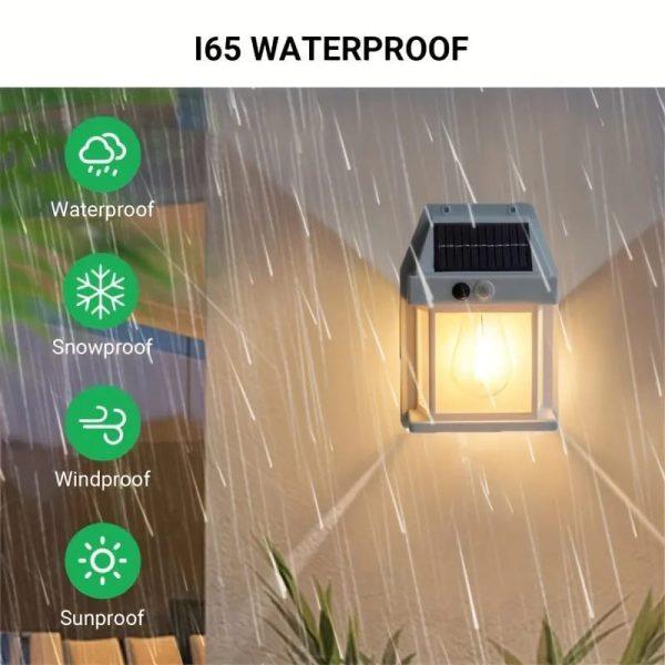 New Solar Tungsten Filament Lamp Outdoor Waterproof Intelligent Induction Wall Lamp Courtyard Garden Villa Lighting Night Light(random Color ) - Shumeldi