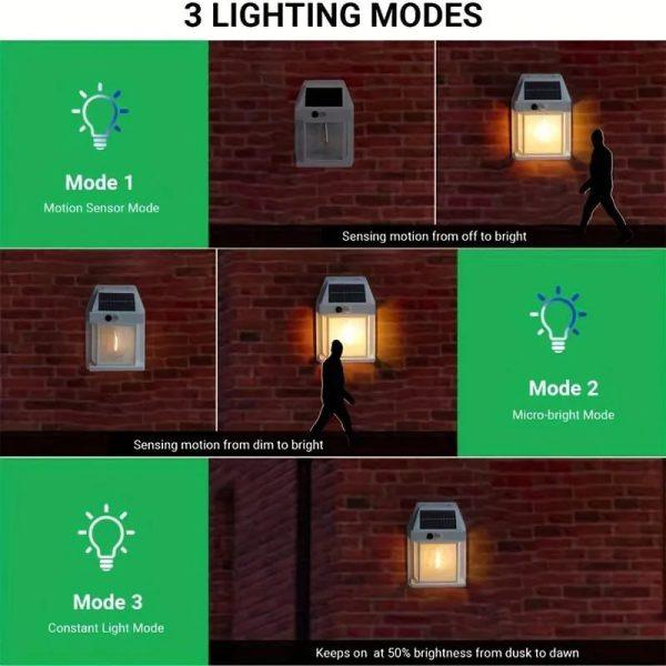 New Solar Tungsten Filament Lamp Outdoor Waterproof Intelligent Induction Wall Lamp Courtyard Garden Villa Lighting Night Light(random Color ) - Shumeldi